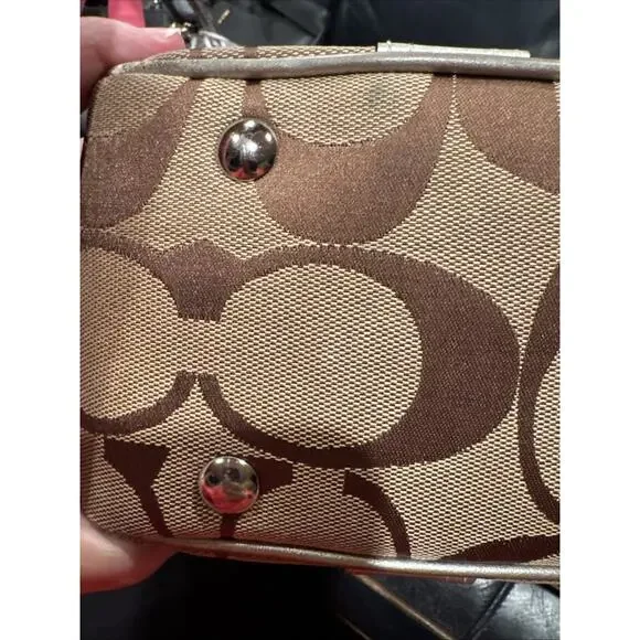 Vintage Coach Gallery East West Tote Bag In The Signature Canvas Leather Trim - Picture 16 of 16